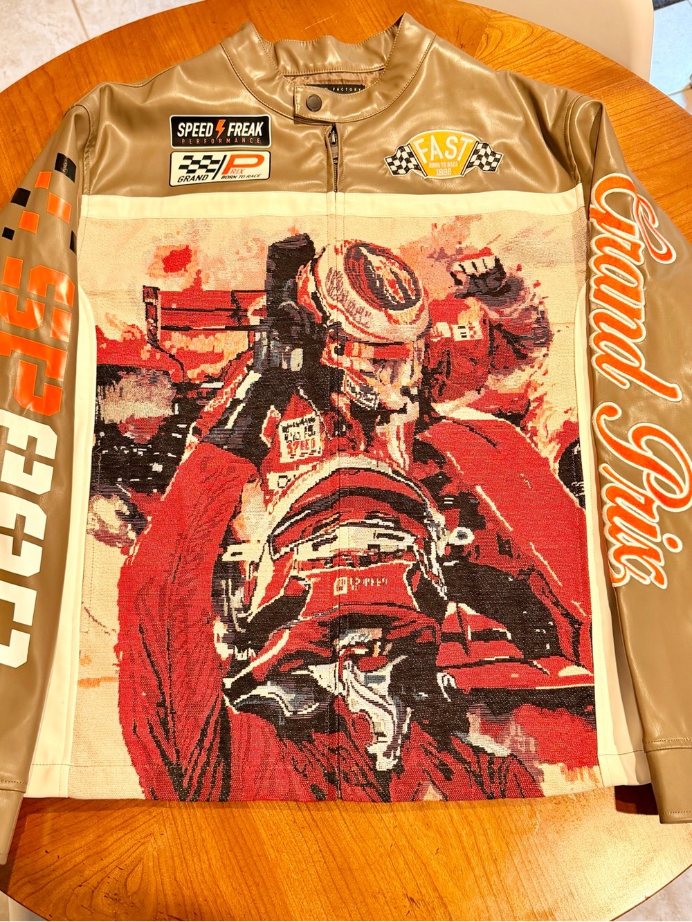 🏁 Copper Rivet "Speed Freak" Tapestry Racing Moto Jacket 🏁 - Picture 2 of 12